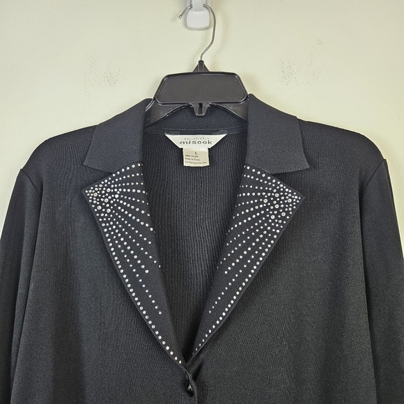 Exclusively Misook Black Embellished Cardigan Size Large - Picture 4 of 6